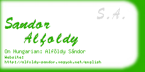 sandor alfoldy business card
